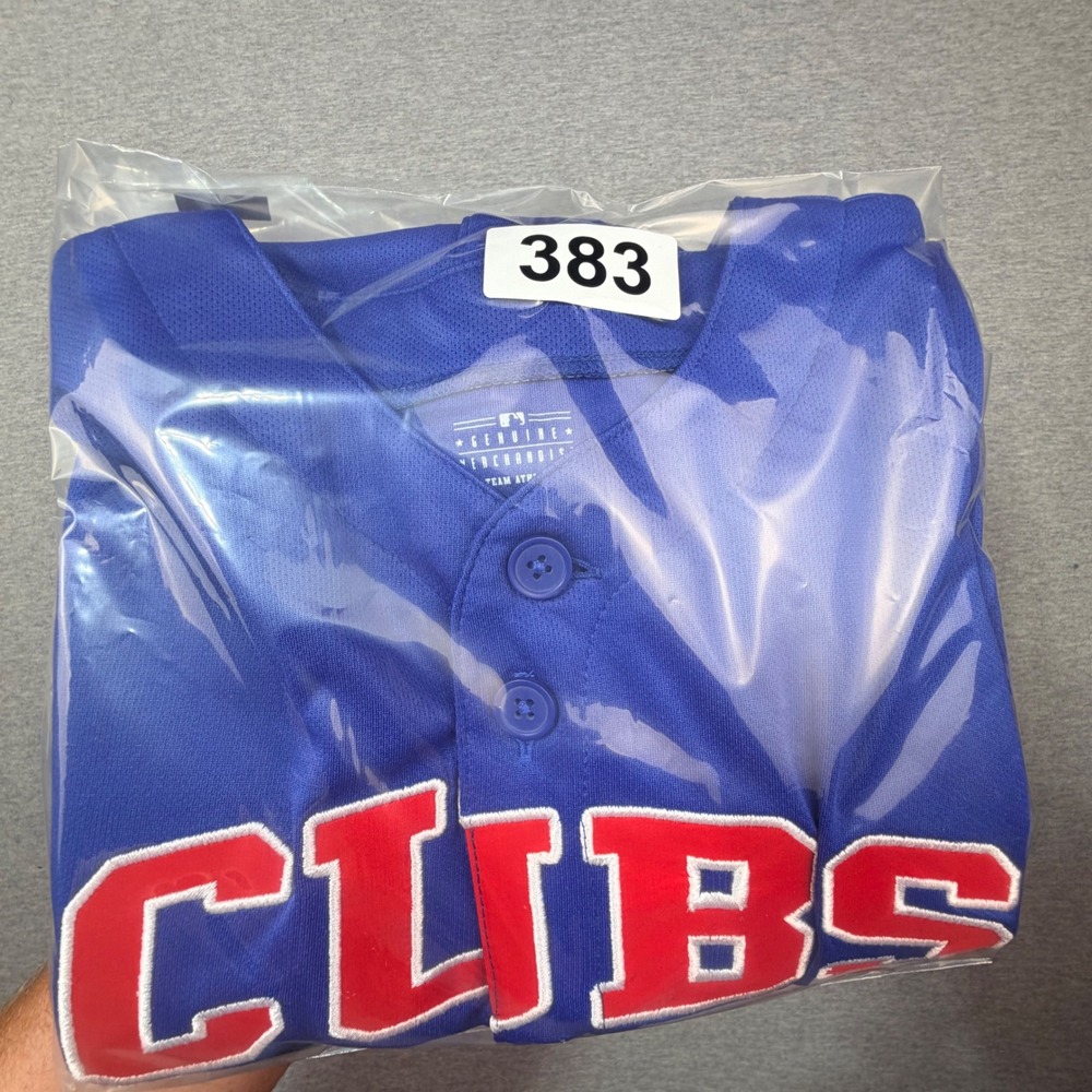 MLB Chicago Cubs Youth Jersey Blue Button Front Team Athletics Size M 10/12 - Picture 8 of 8